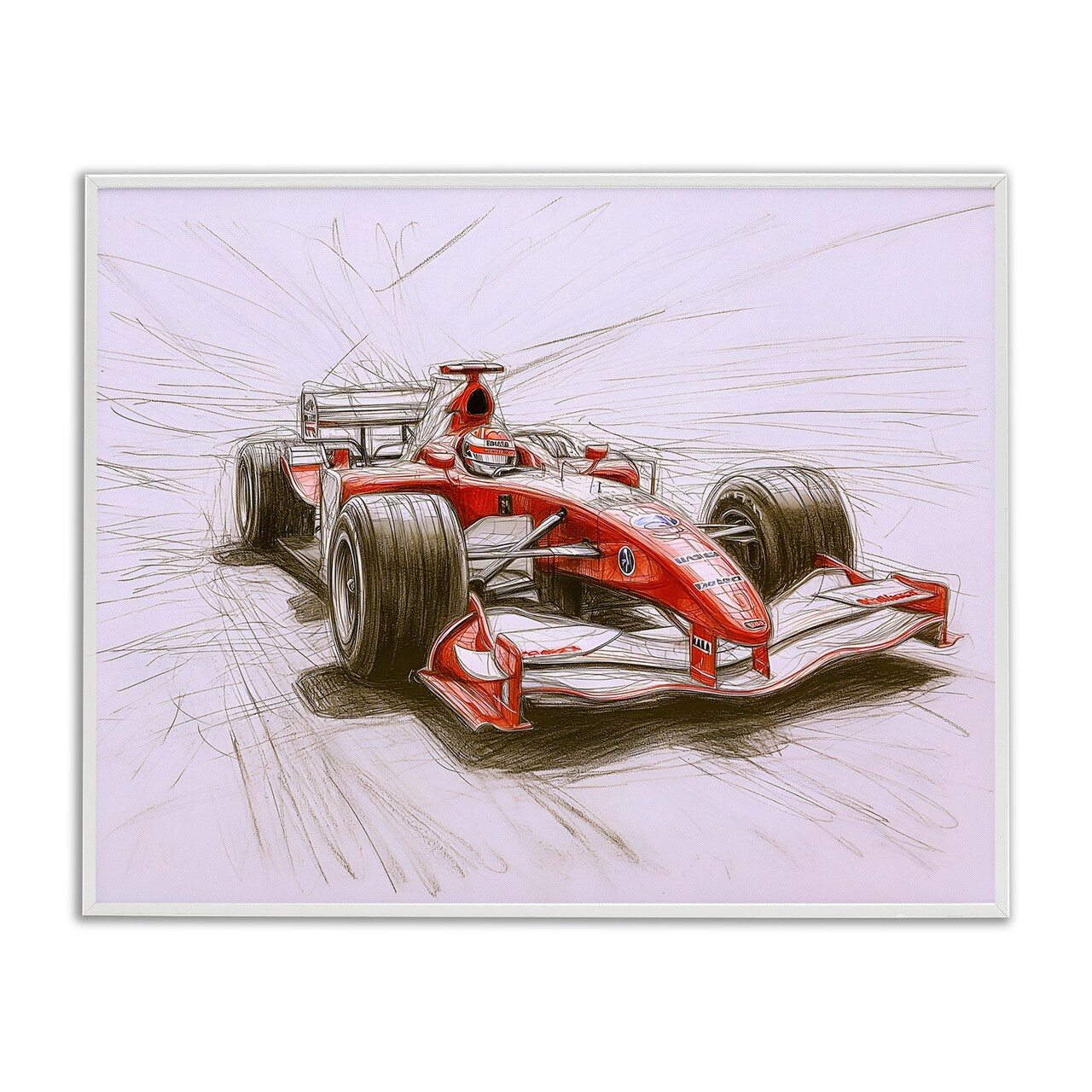 Stupell Industries Sketched Race Car Concept Framed Giclee, design by Steve Hunziker